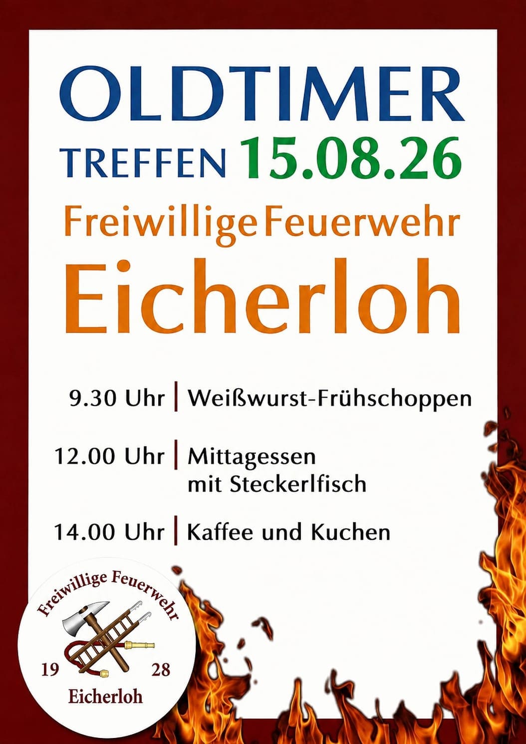 Plakat Oldtimertreffen am 15. August 2026